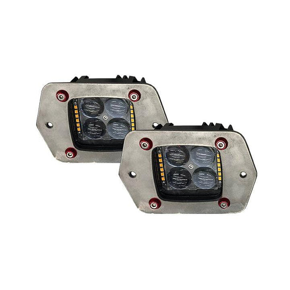 An image of a pair of APS Accent Flush Mount LED vehicle lights 