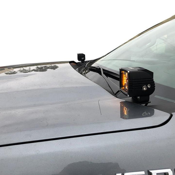 2019 Chevy Silverado Hood Hinge Led Light Pod Mounts or 2019 Chevy Silverado A - Pillar Led Light Pod Mounts Ditch Lights 